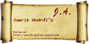 Jamrik András névjegykártya