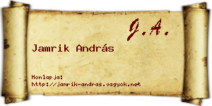 Jamrik András névjegykártya